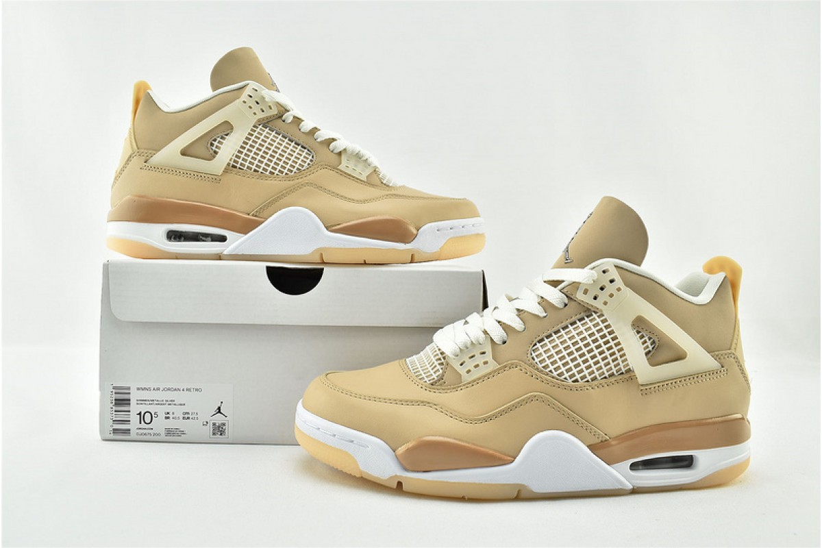 Dj0675 200 Air Jordan 4 Shimmer Bronze Eclipse Orange Quartz Metallic Silver Womens And Mens Aj4 0096